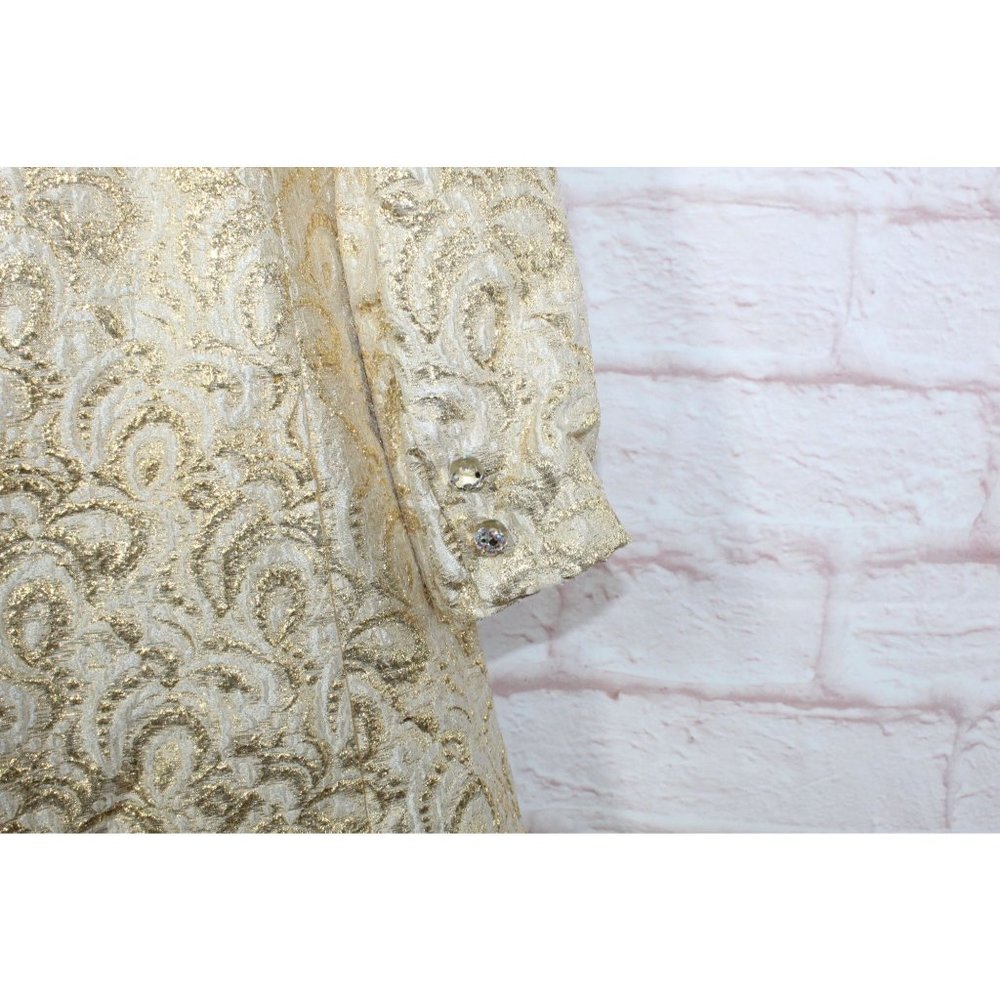 *Vintage Cotton Button Down Lined Embroidered Long Coat Size 10 - Picture 11 of 16